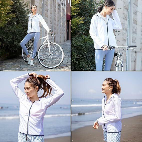 【預購】J0215902 FILA 女士防紫外線連帽衫 白色