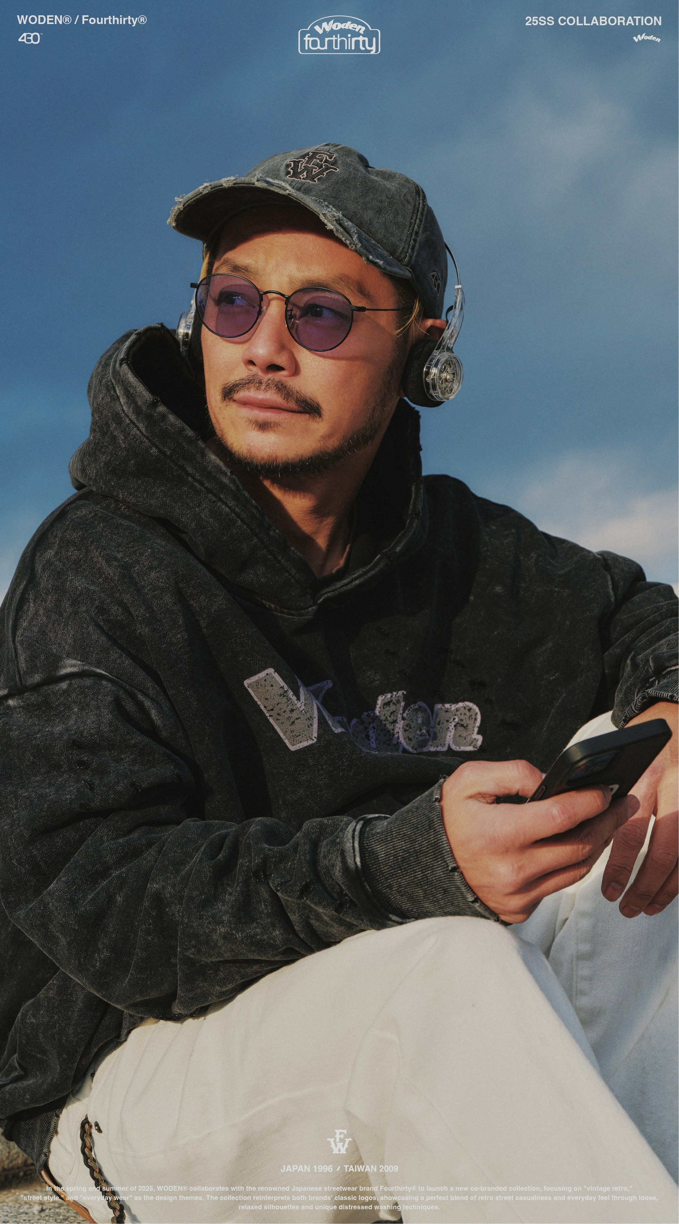 Woden x Fourthirty Wash Classic Logo Hoodie