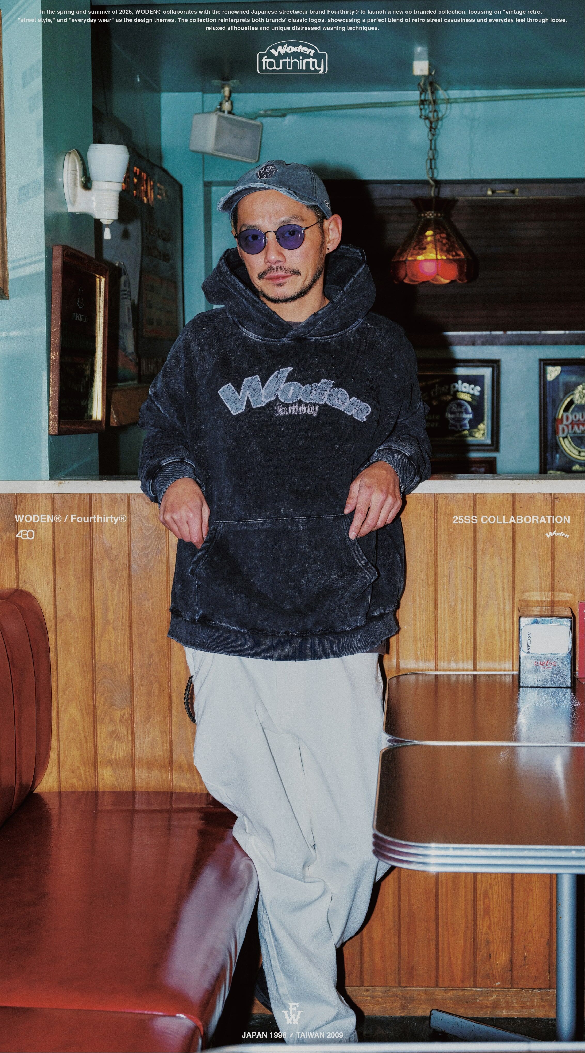 Woden x Fourthirty Wash Classic Logo Hoodie