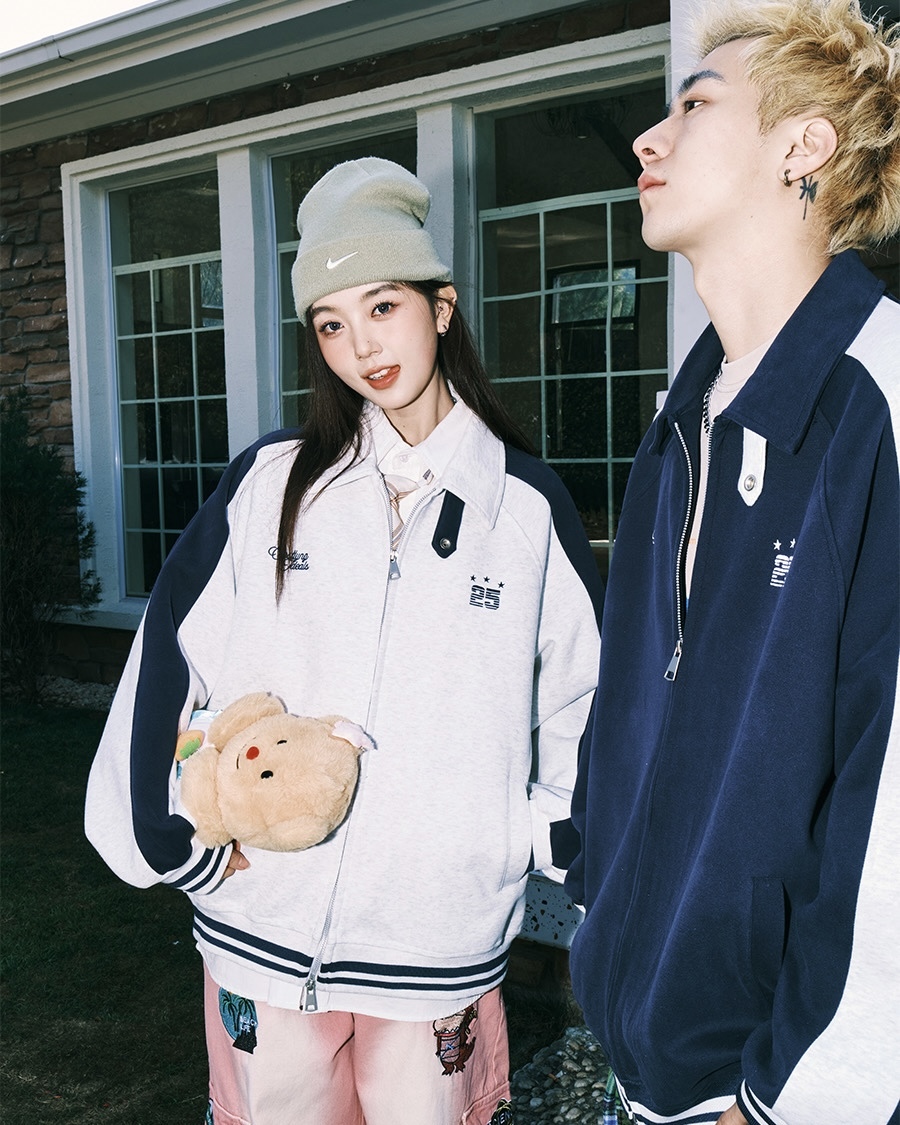 LEMANISM 差肩袖 撞色 機車領外套