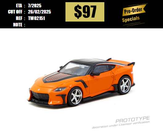 PO-$97  * TARMAC * 1:64 Nissan VeilSide FFZ400 Fairlady Z Orange [OD15/02]