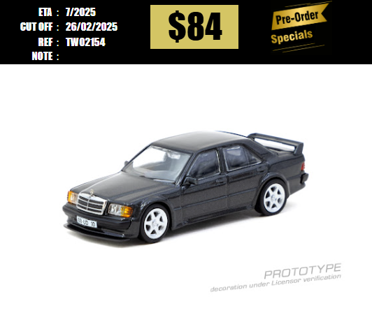 PO-$84  * TARMAC * 1:64 Mercedes-Benz 190 E 2.5-16 EVO 1 Blue-Black metallic [OD15/02]