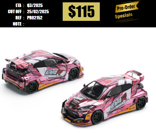 PO-$115 * POP RACE * 1:64 POPRACE 1/64 EVA RT PRODUCTION MODEL CUSTOM TYPE-08 GOODRIDE GR YARIS [OD15/02]