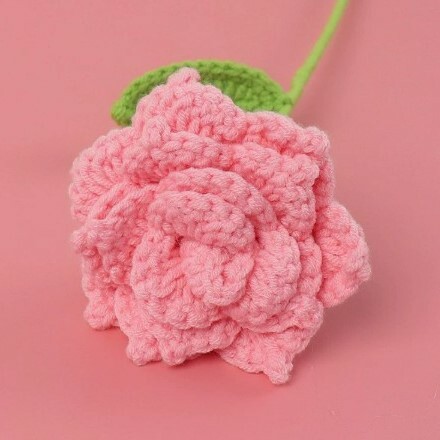 《5661》純色高級感針織尖角玫瑰