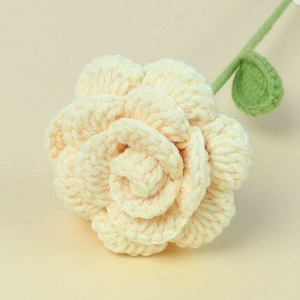 《5663》純色高級感針織反捲玫瑰