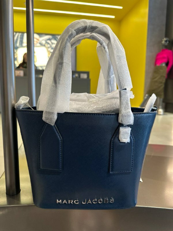 U] MJ 4S4HTT004H02-419 LEATHER MEDIUM TOTE BAG,AZURE BLUE