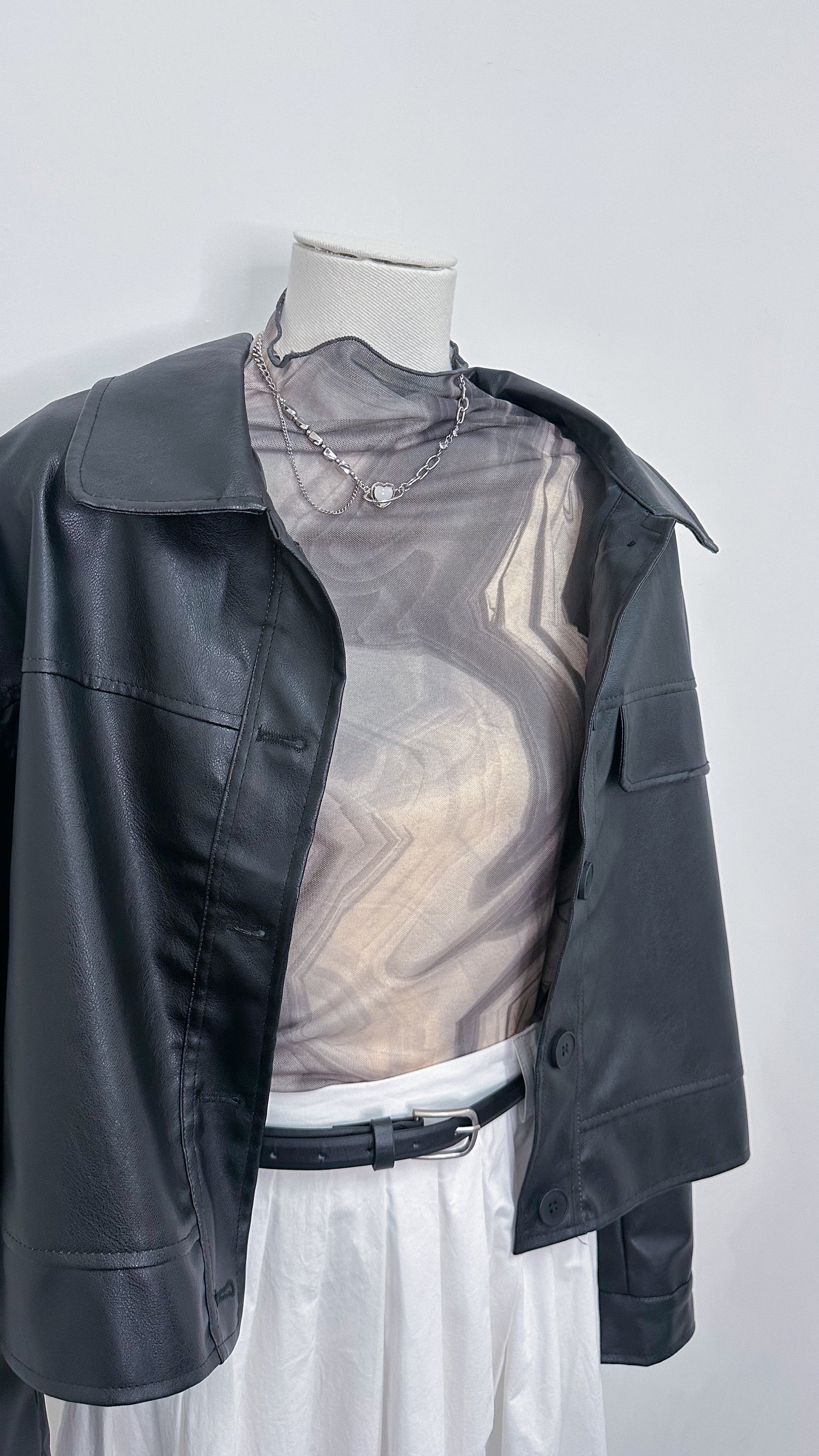 雲石紋透紗內搭