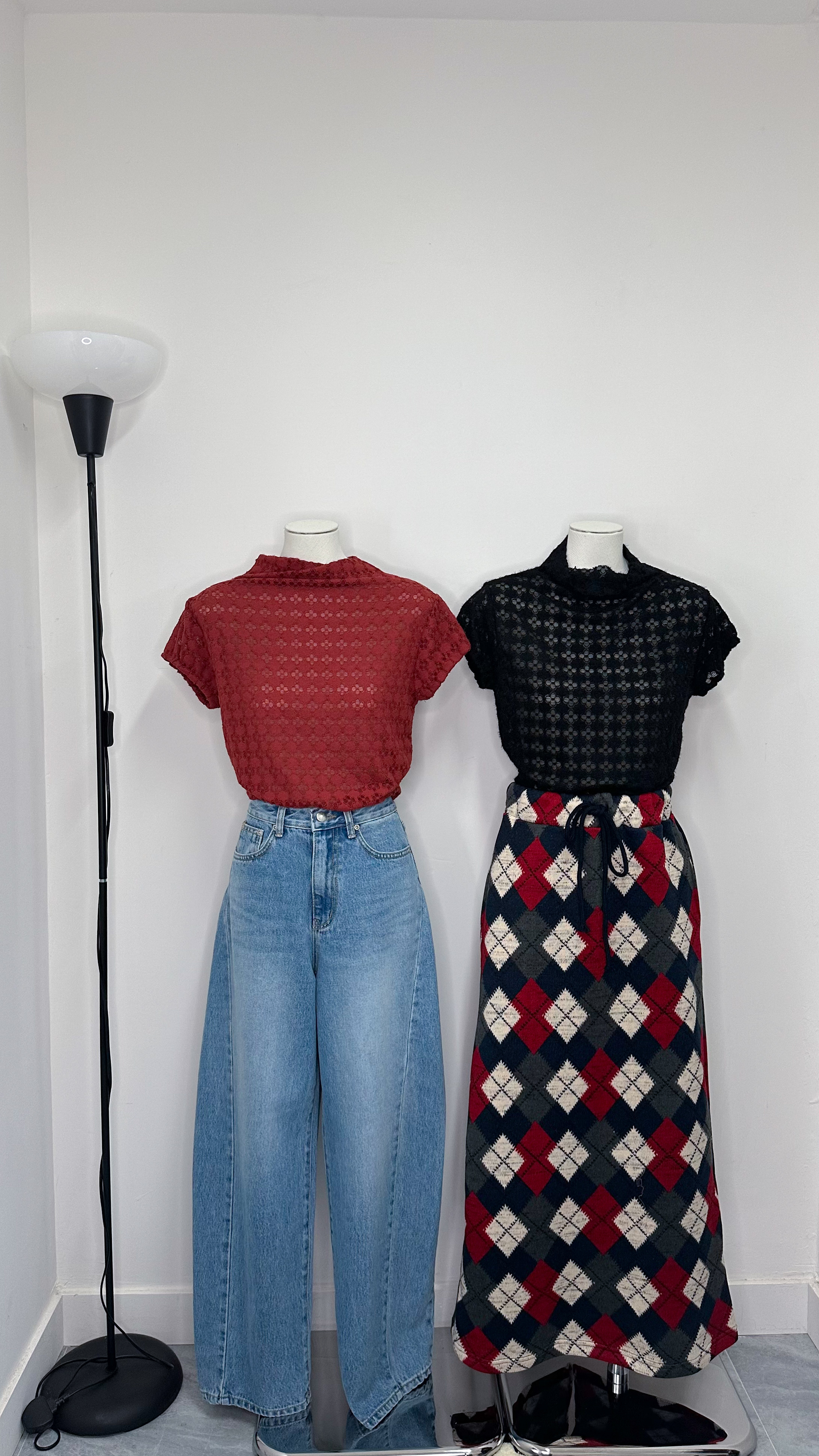 花花小高領短袖TOP