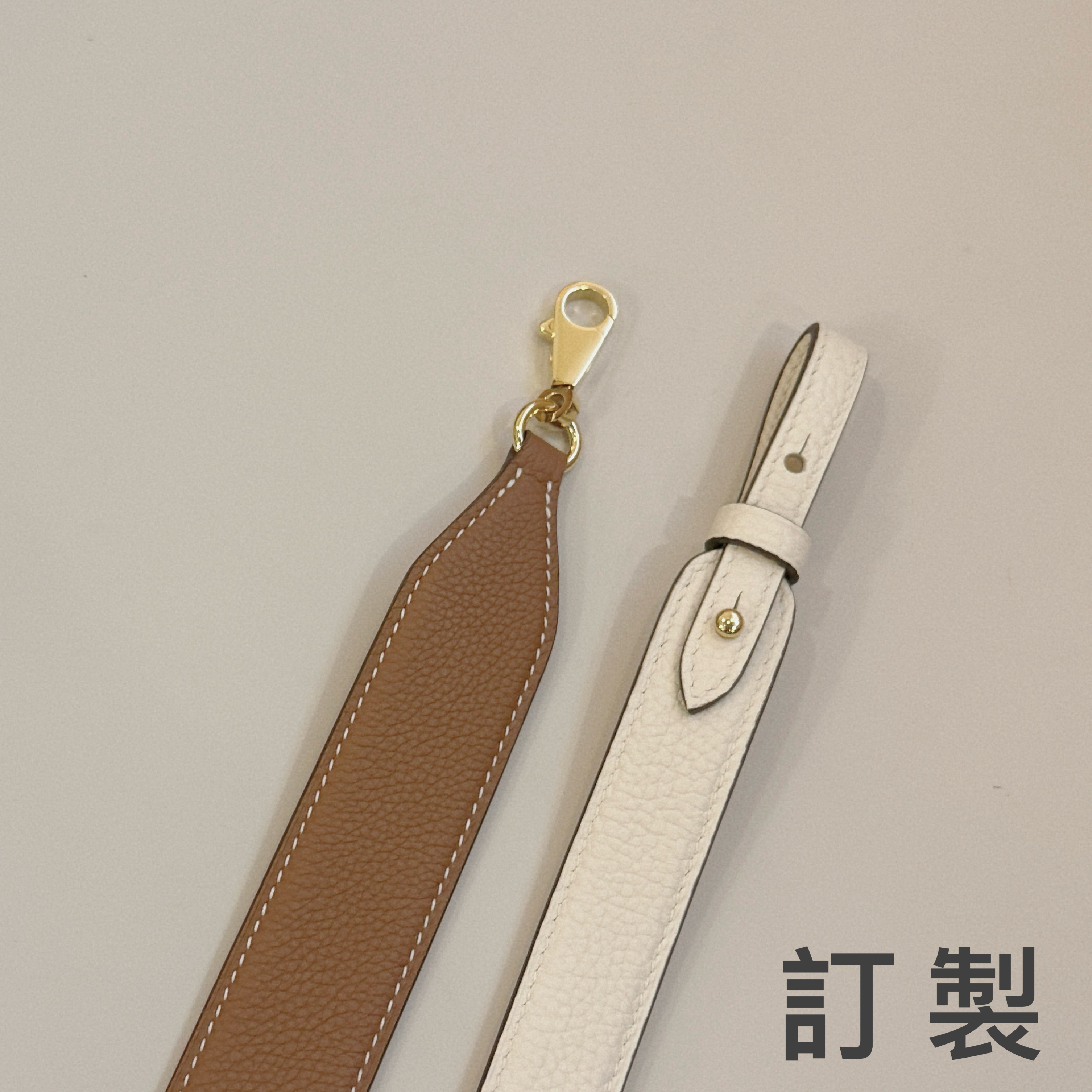 [訂製] 進口真皮手工肩帶 [24K鍍金Hardware]