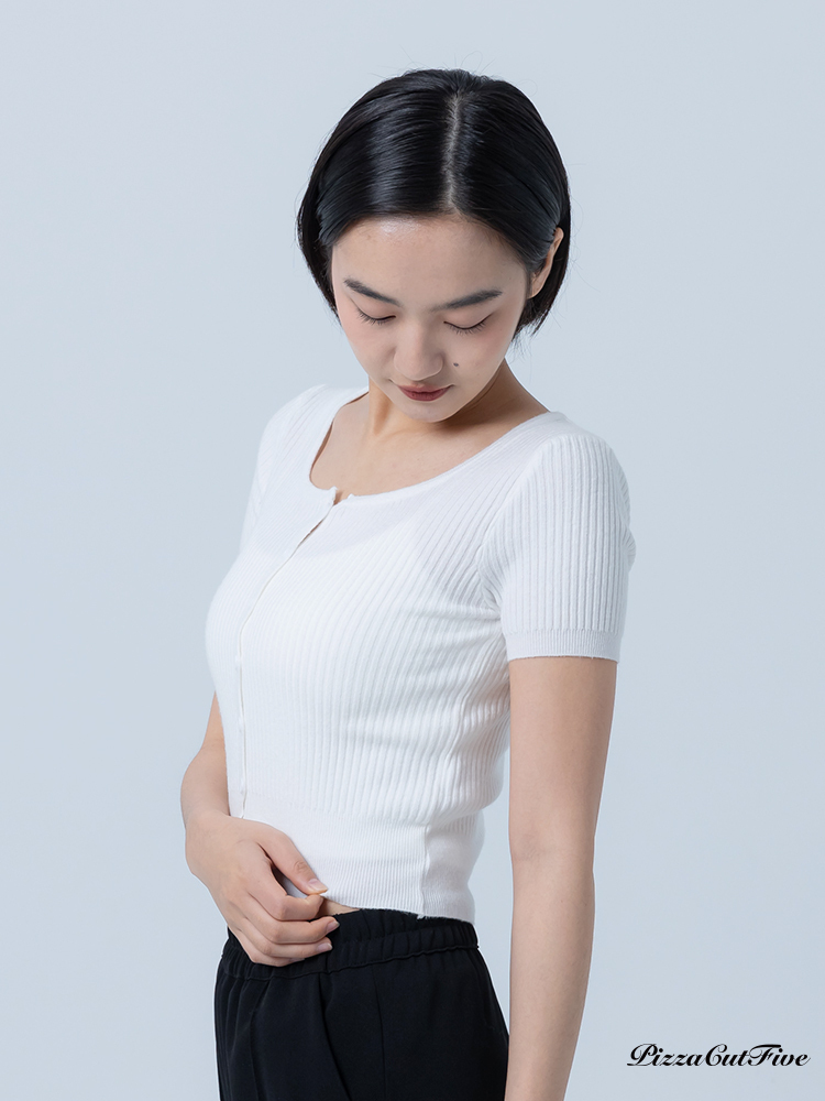[SALE]U領短袖針織上衣/外套 PizzaCutFive PCF252404008