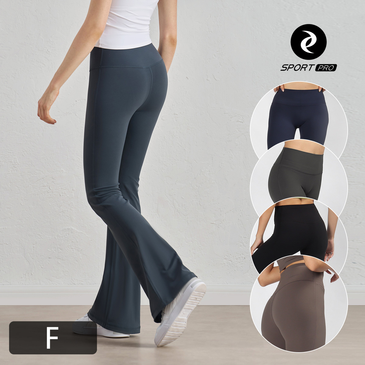 萊卡高腰收腹無尷尬線喇叭瑜珈/運動/機能褲