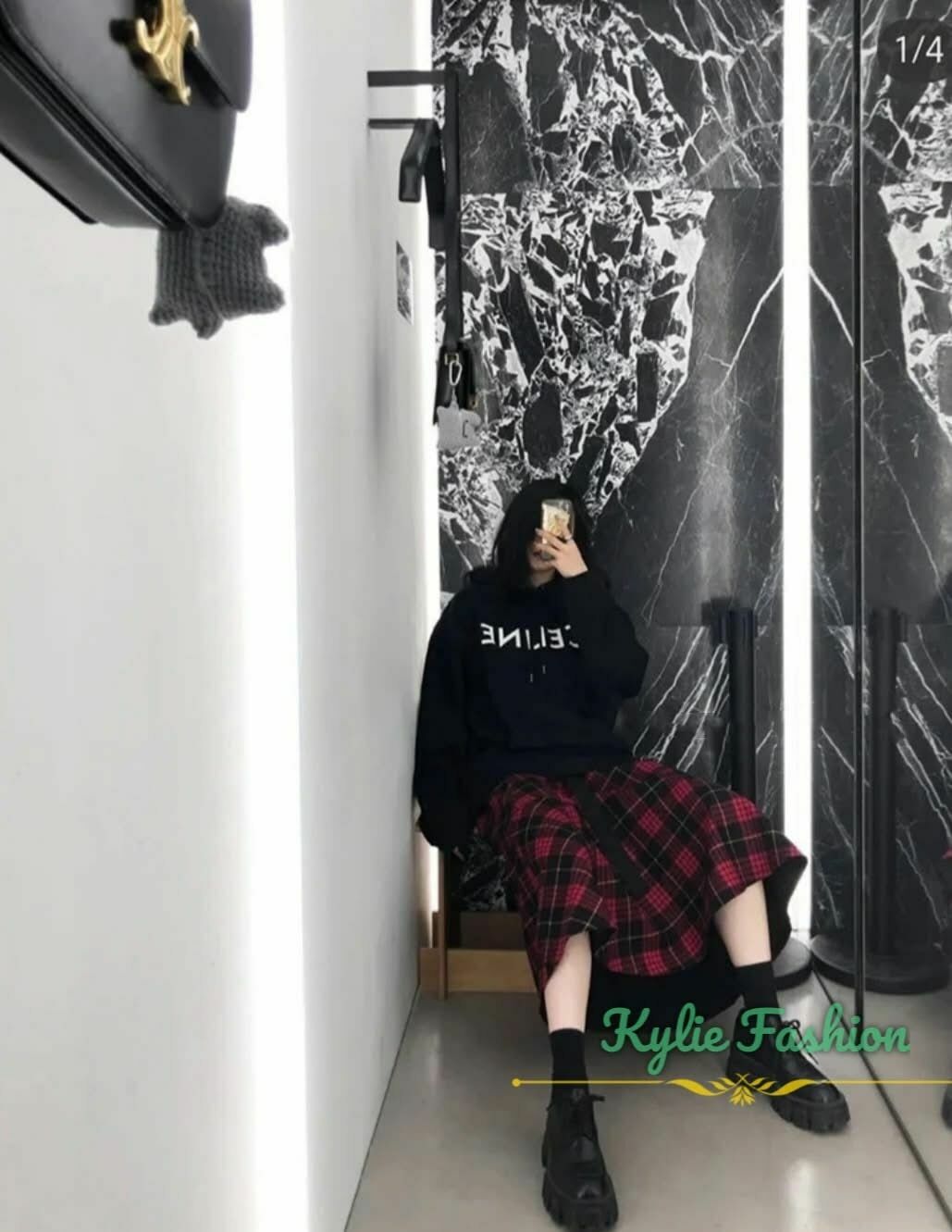 Celine 黑色經典 有帽衞衣