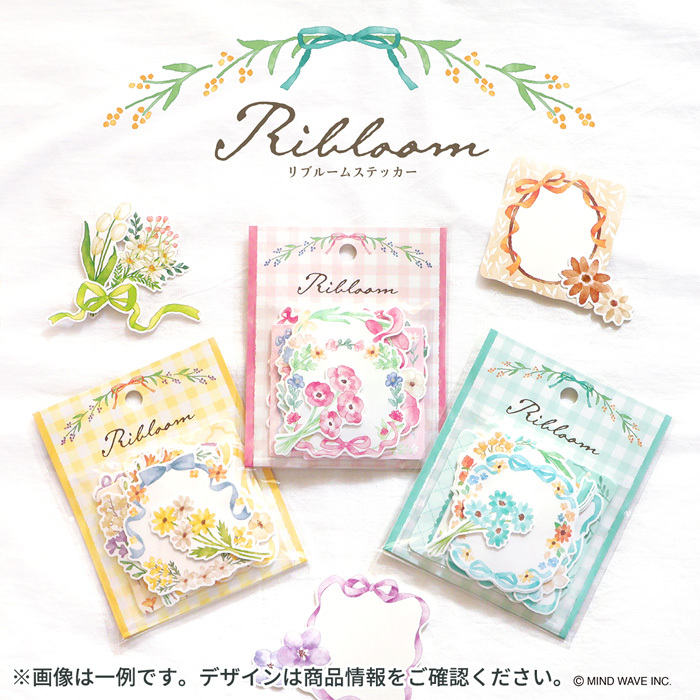 RIBLOOM系列 花圈貼紙包 可書寫memo貼紙｜日本Mind Wave