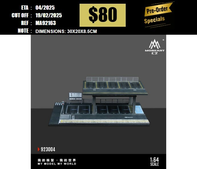 PO-$80  * MOREART * 1:64 DIORAMA - STEEL STRUCTURE PLATFORM PARKING SCENE JAPANESE STYLE [OD16/02]