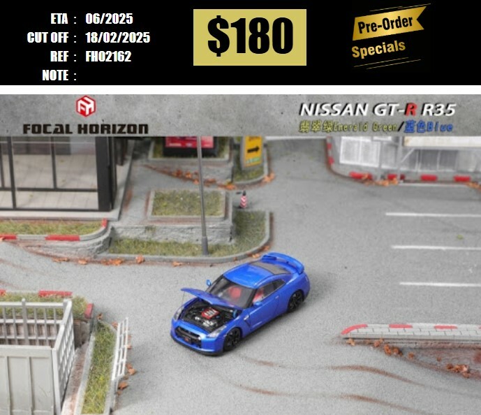 PO-$180 * FH * 1:64 NISSAN GT-R R35 BLUE [OD16/02]