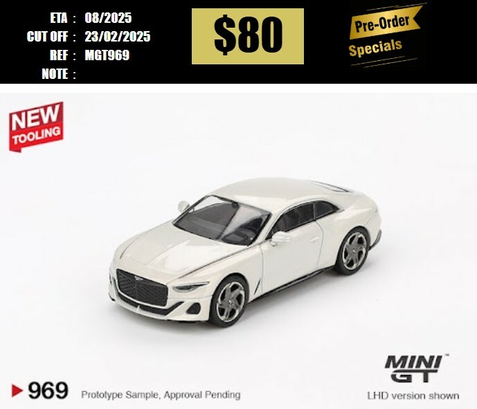 PO-$80  * MINI GT * 1:64 #969 Bentley Batur Bonneville Pearl LHD [OD16/02]
