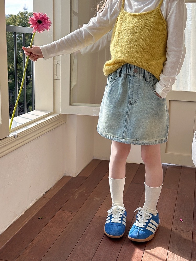 復古刷白牛仔裙