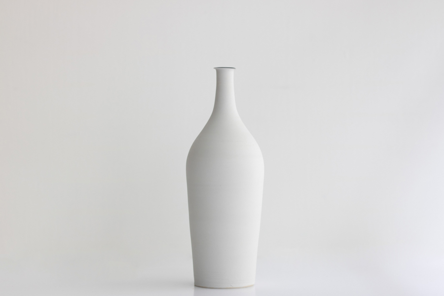 +g 吉田直嗣-花器 白 中黑3