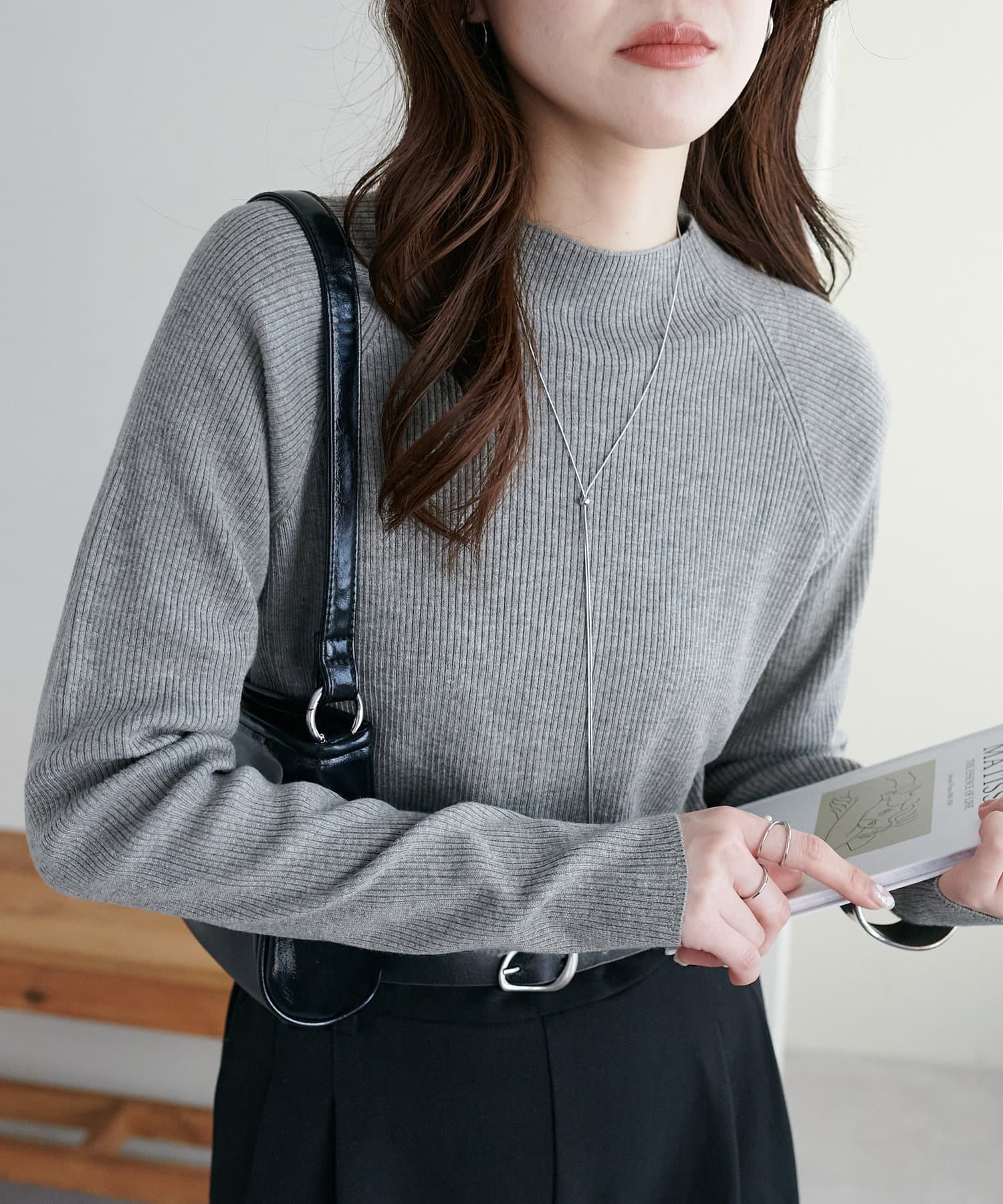 Discoat(ディスコート)  【新色追加！】リブハイネックプルオーバー《WEB限定カラーあり》灰（DCZ10A2205A0006）