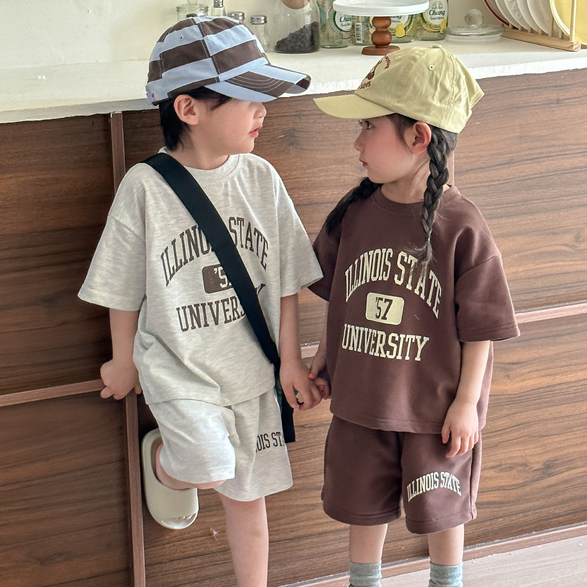 姊弟兄妹裝  寬鬆字母套裝 2色 80-150cm