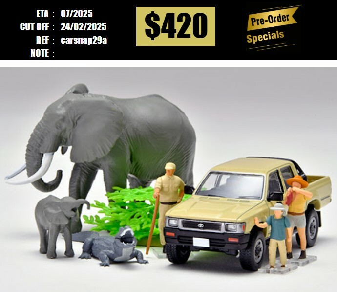 PO-$420 * TOMYTEC * 1:64 Kaiyodo x TLV #Car Snap 29a Safari 2 (W/ Toyota Hilux 4WD) [OD16/02]