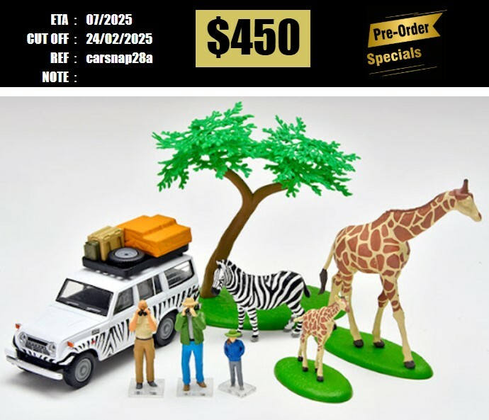PO-$450 * TOMYTEC * 1:64 Kaiyodo x TLV #Car Snap 28a Safari 1 (W/ Toyota LANDCRUISER) [OD16/02]