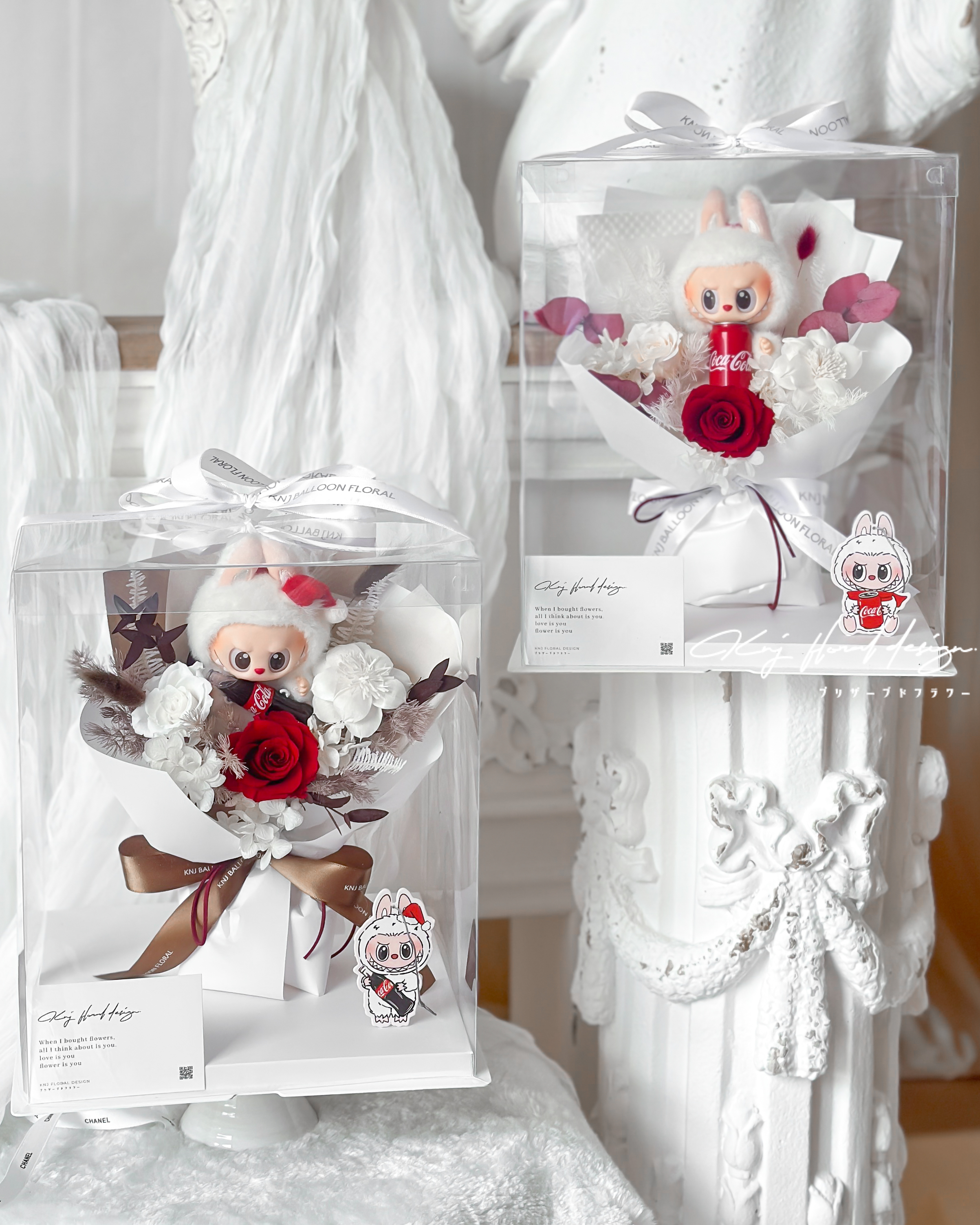 LABUBU 聖誕可樂系列花束禮盒—仙女白