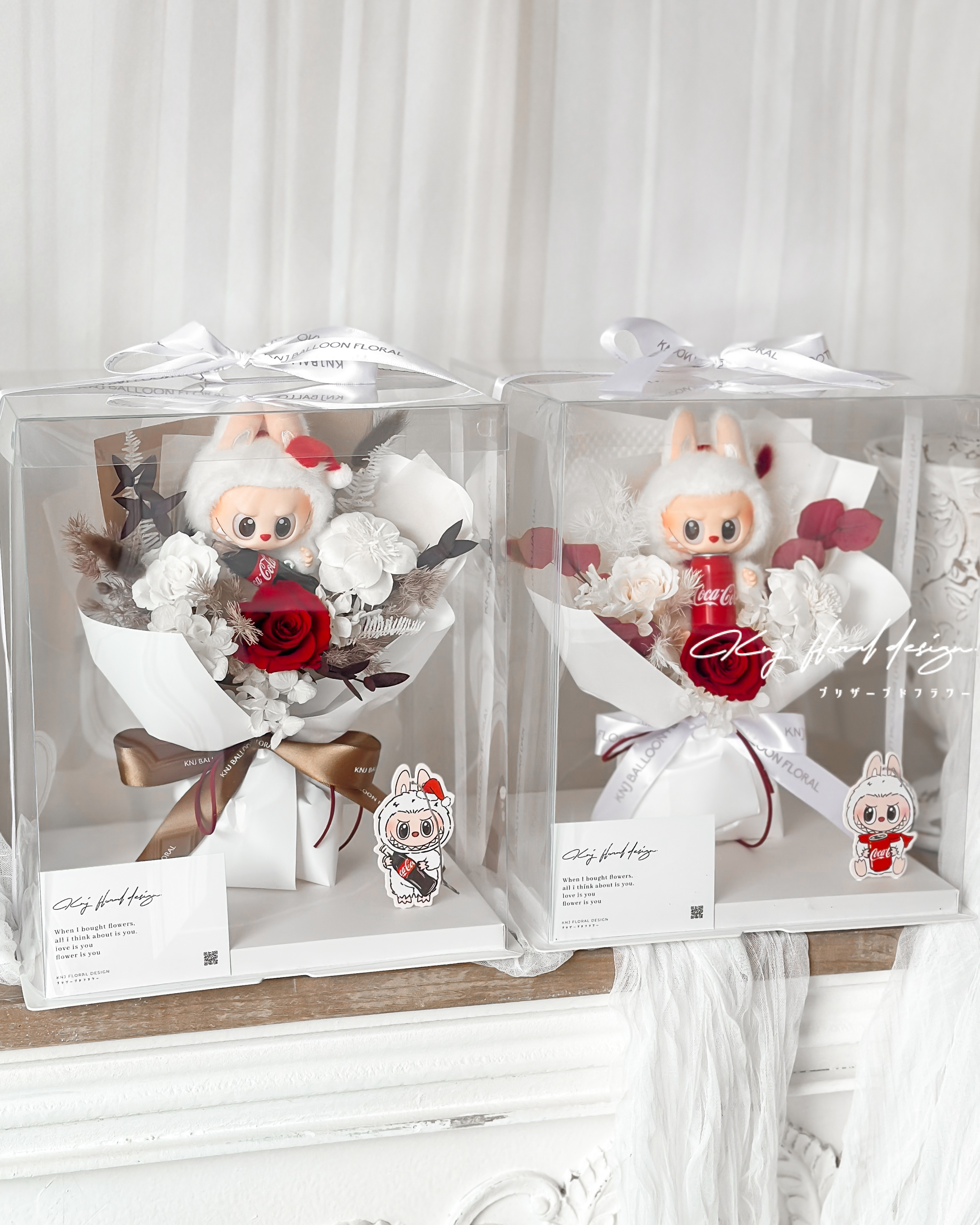 LABUBU 聖誕可樂系列花束禮盒—仙女白