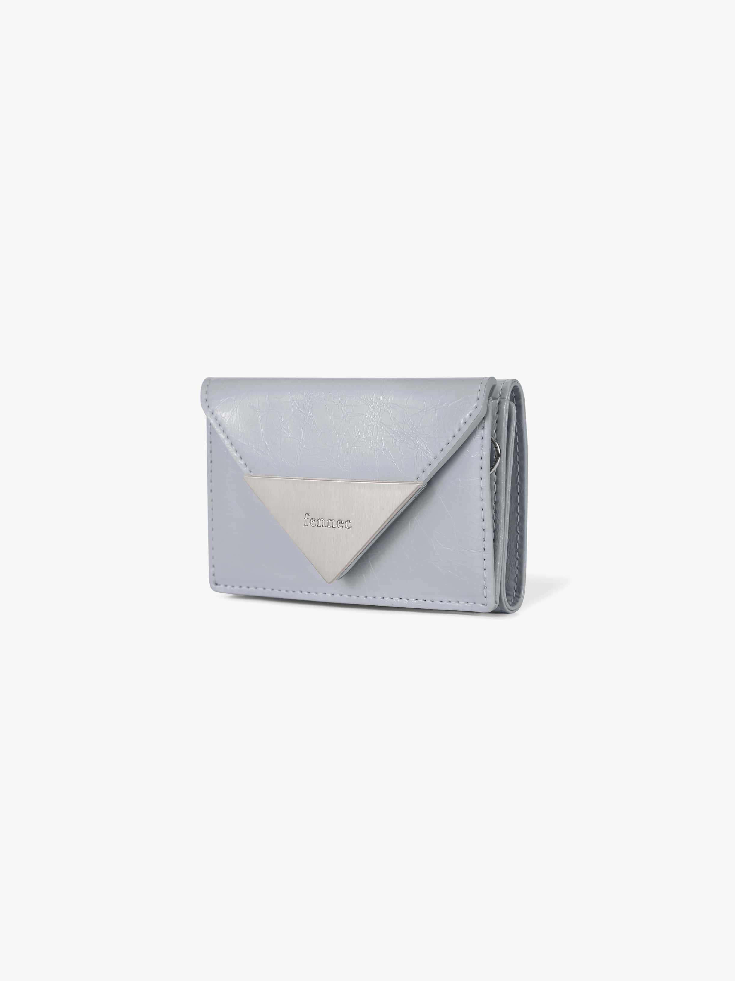 ★Fennec★ CRINKLE TRIANGLE QUILTING POCKET D SILVER FENNEC] CRINKLE TRIANGLE TRIPLE WALLET D 送料無料 3段財布