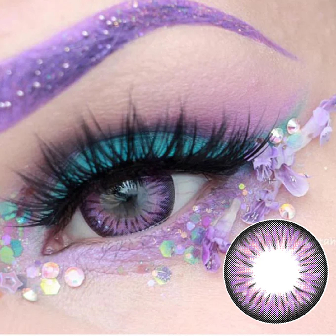 Kazzue Premier 3 Months Disposable Color Contact lens Dia 15mm 0.00 to -8.00DS ( Violet)