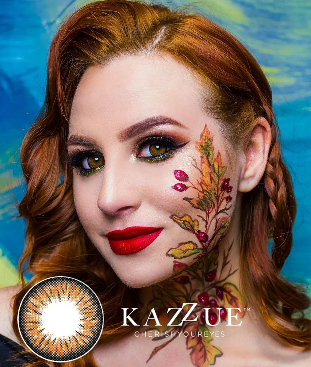 Kazzue Premier 3 Months Disposable Color Contact lens Dia 15mm 0.00 to -8.00DS ( Caramel)