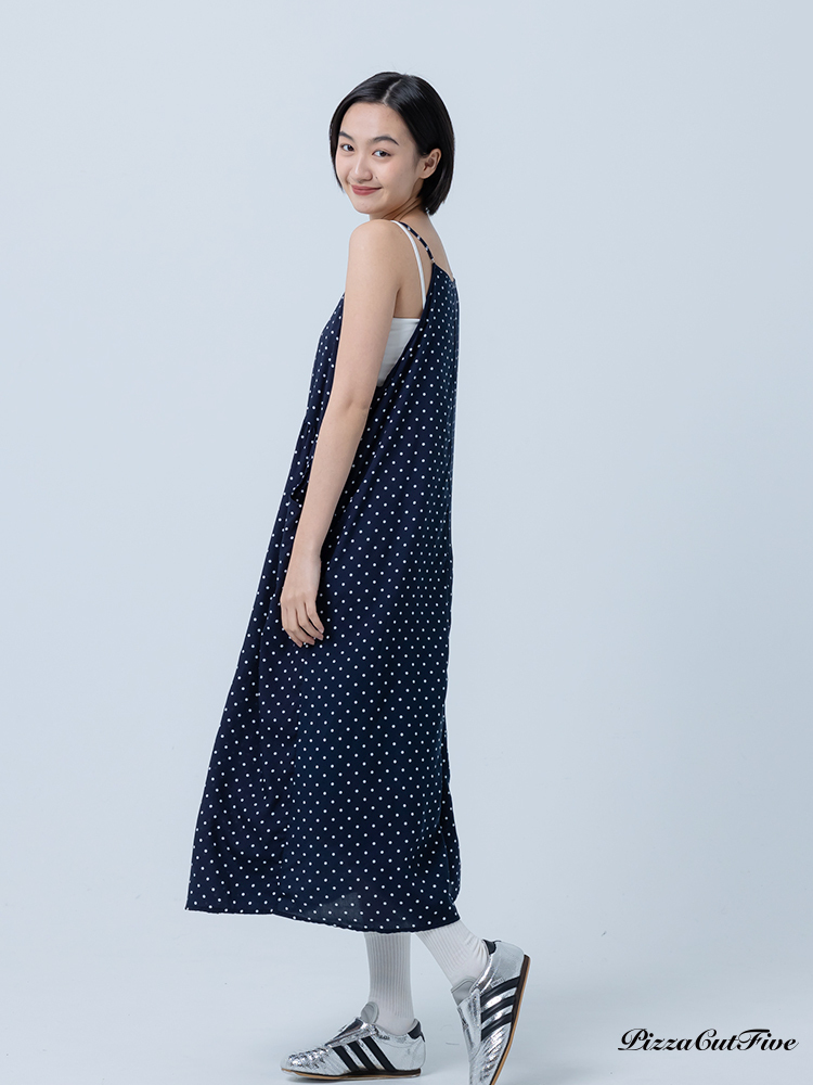 [兩件1580｜涼感洋裝]經典小圓點口袋細肩洋裝 PizzaCutFive PCF252487018
