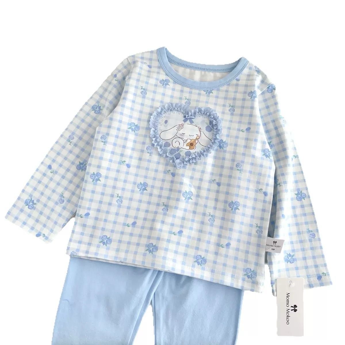 卡通立體心女孩長袖家居服