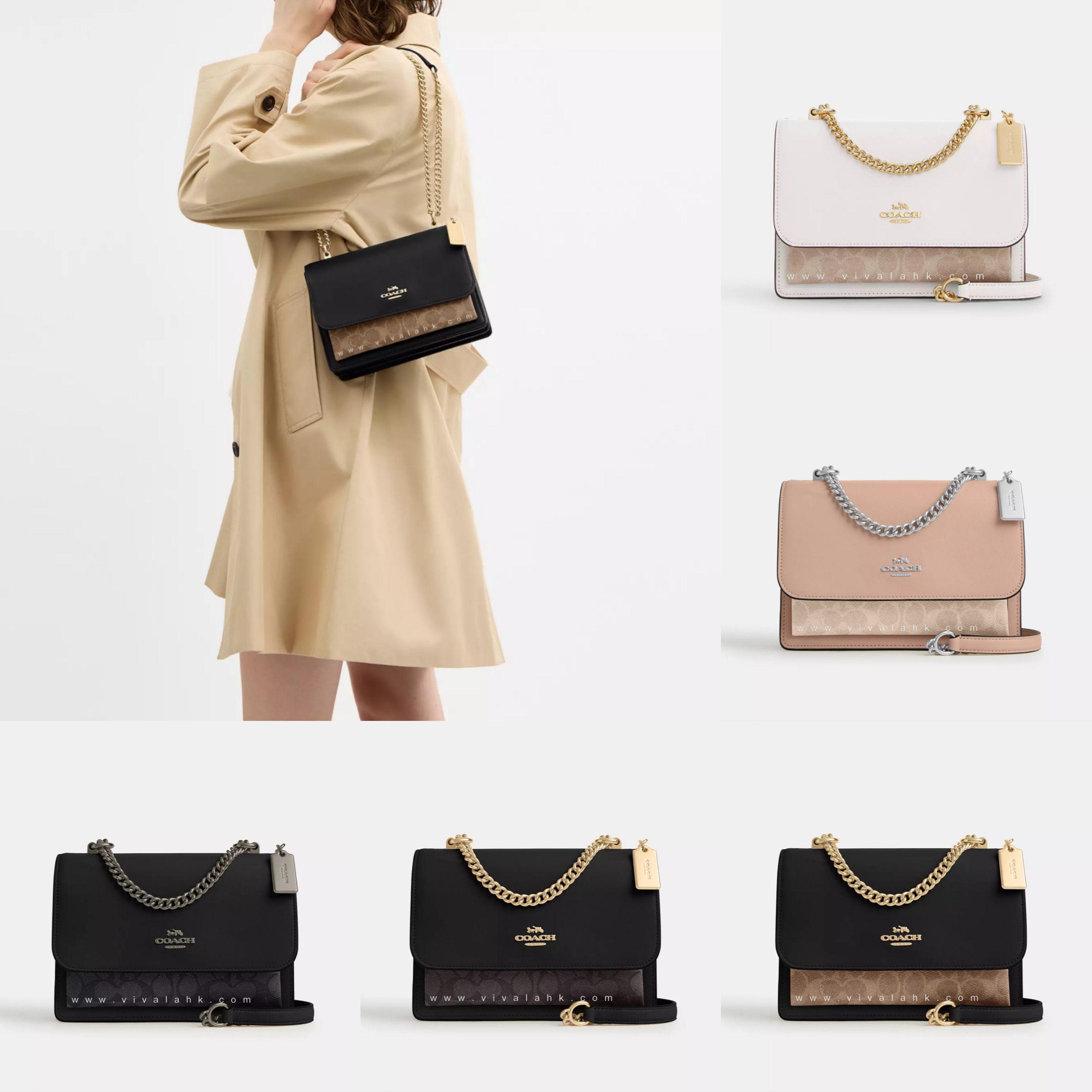 Coach - Klare 單肩/斜孭多用袋 (C字暗花) (CV978)