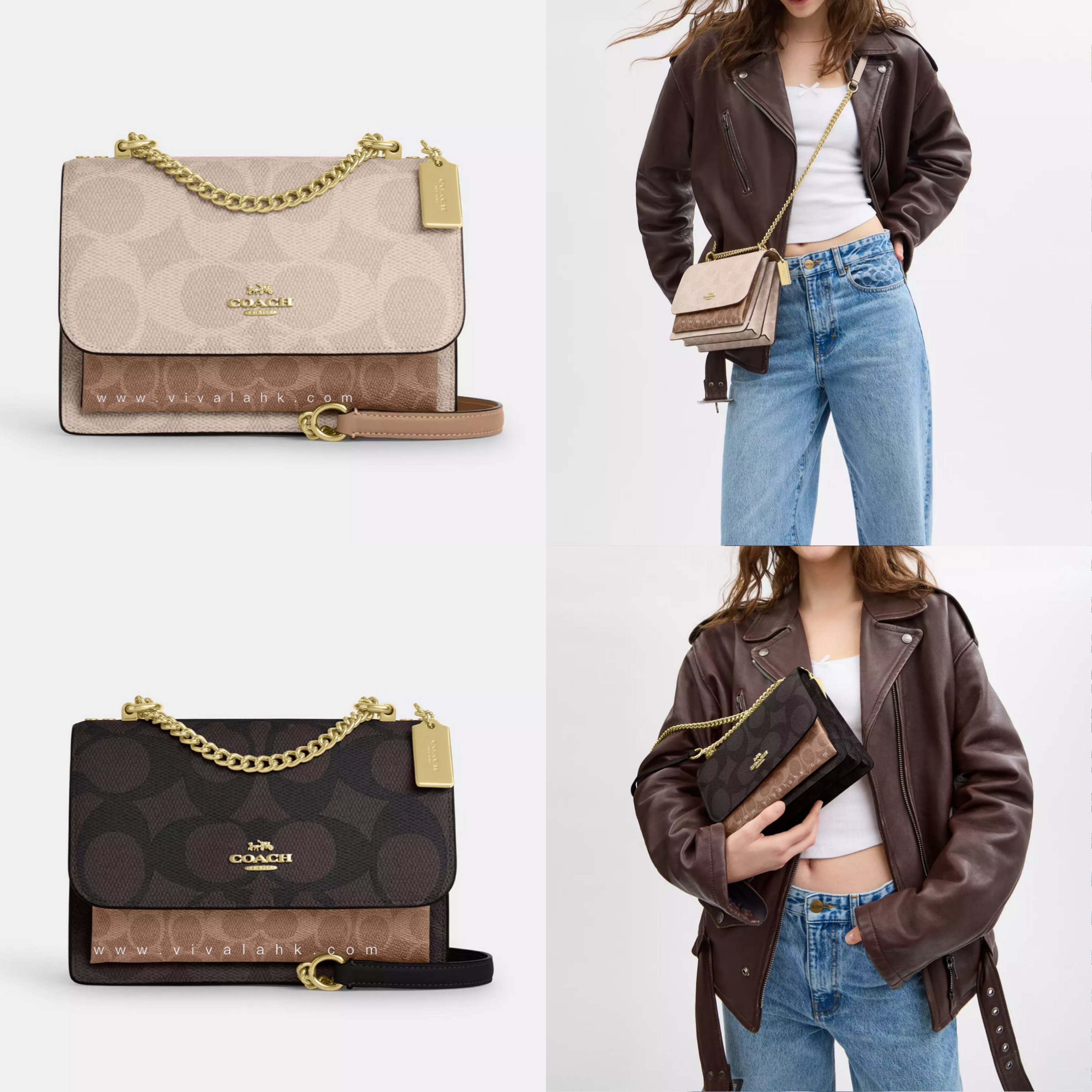 Coach - Klare 單肩/斜孭多用袋 (拼色C字暗花) (CAL29)