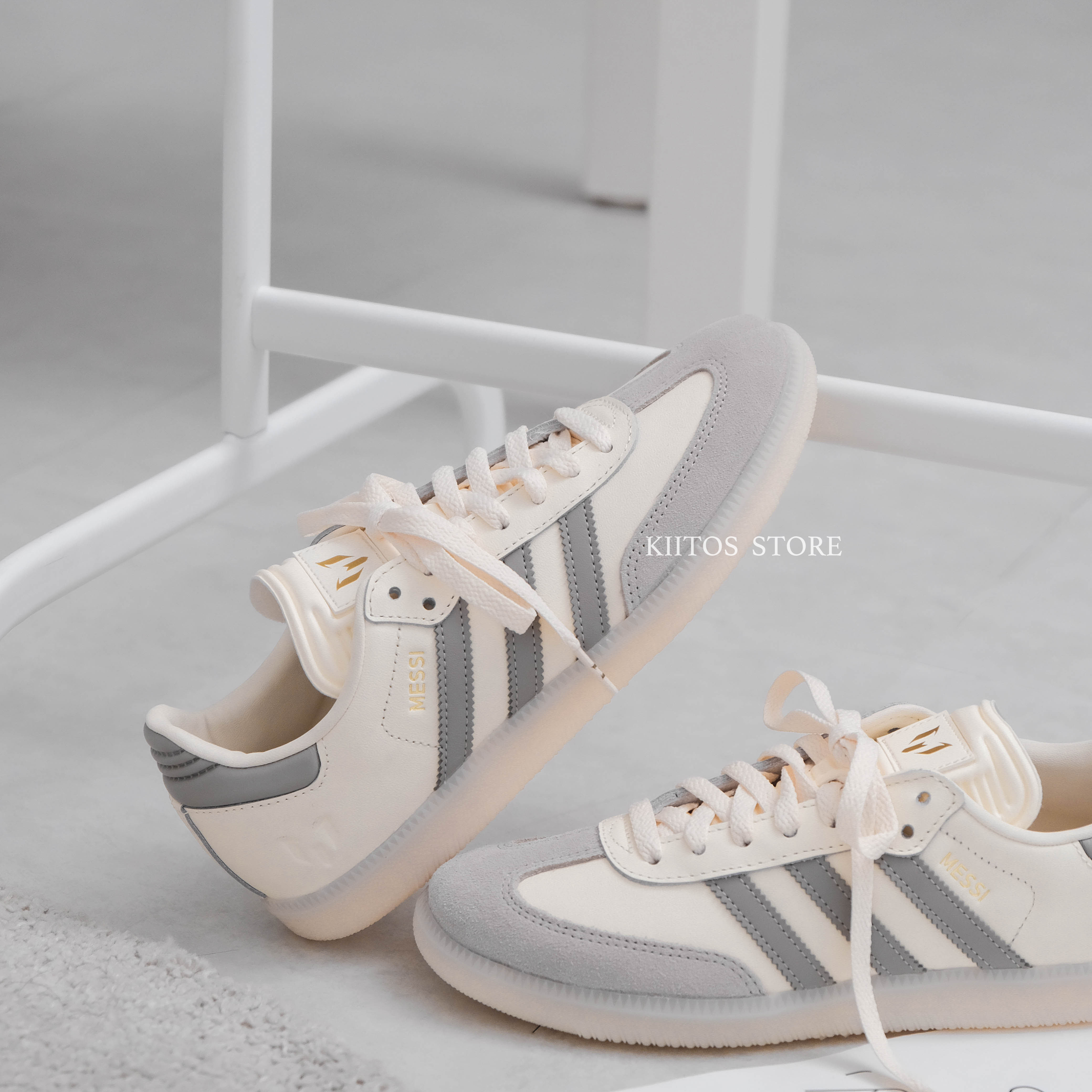 【現貨】 Lionel Messi X Adidas Samba 梅西聯名款 奶灰白底 JQ0266