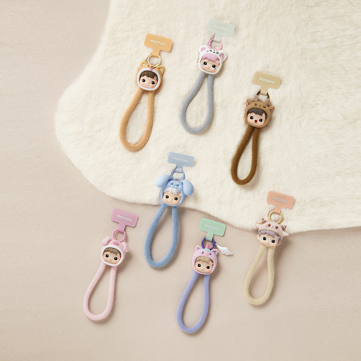 POP MART 泡泡瑪特 POPMART HACIPUPU 動物貼貼系列 吊飾 手機掛繩 搪膠毛絨 掛件 盲盒