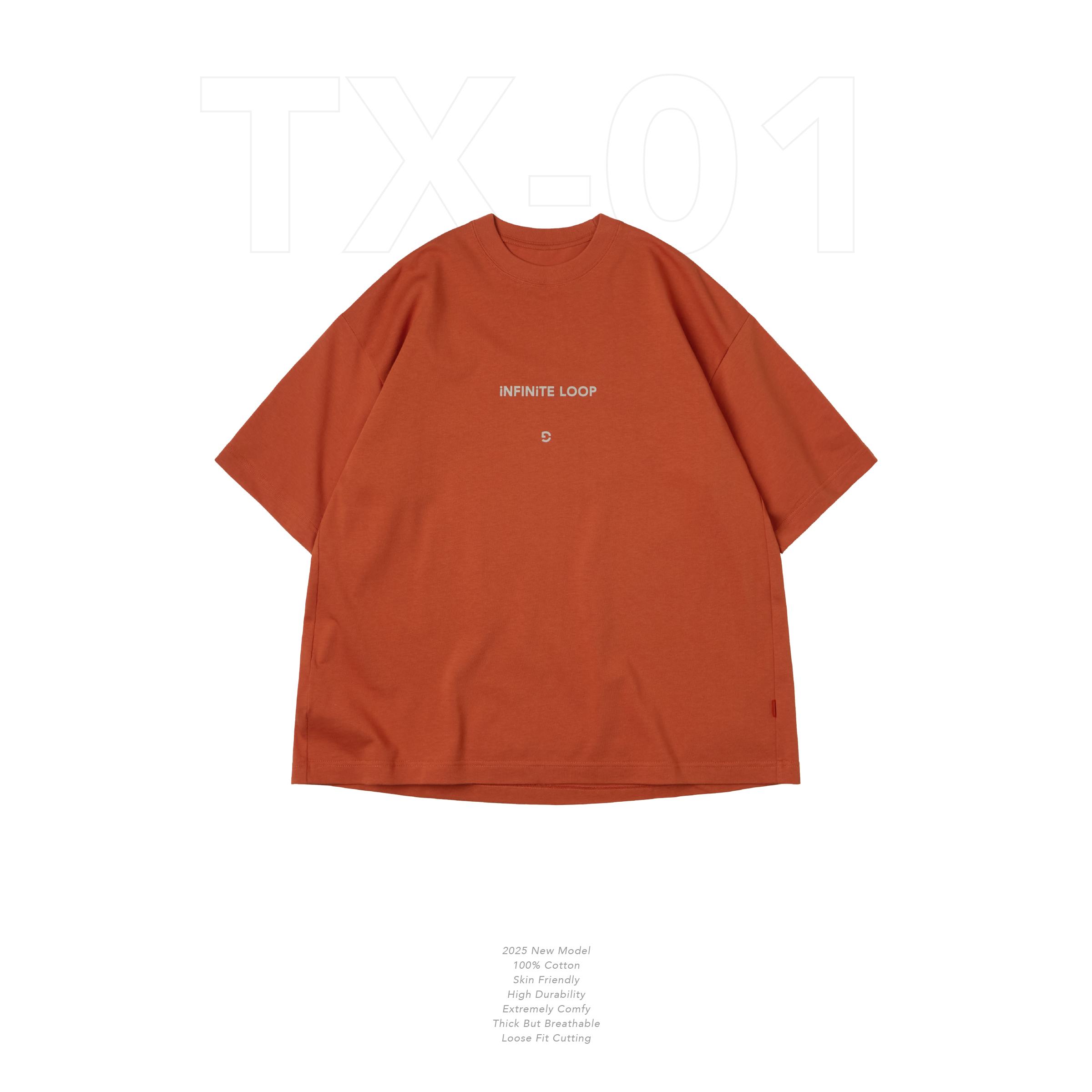 “TX-01” iNFINiTE LOOP Visual Tee - Pumpkin