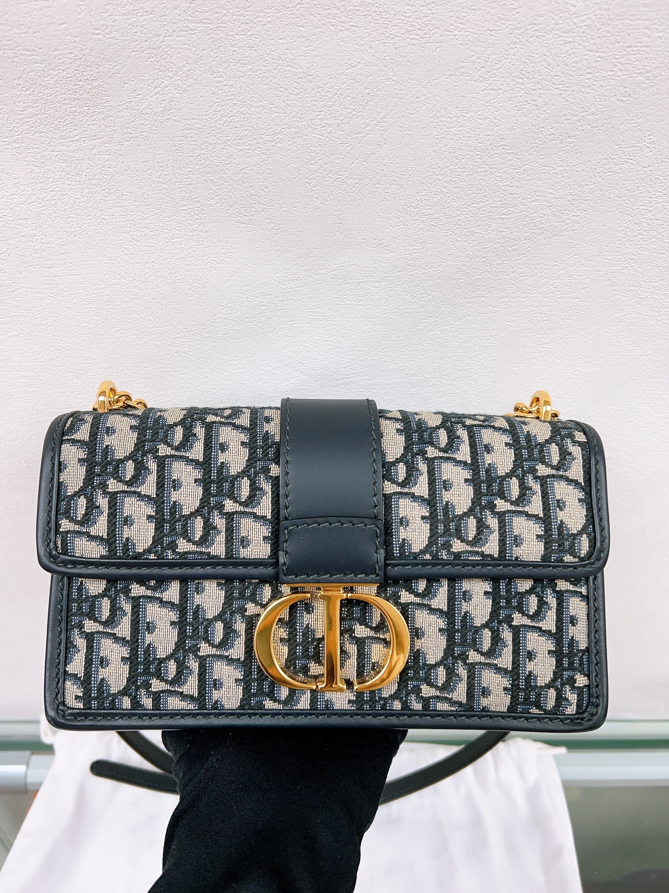 Dior 30 montaigne east west chain bag (blue oblique)