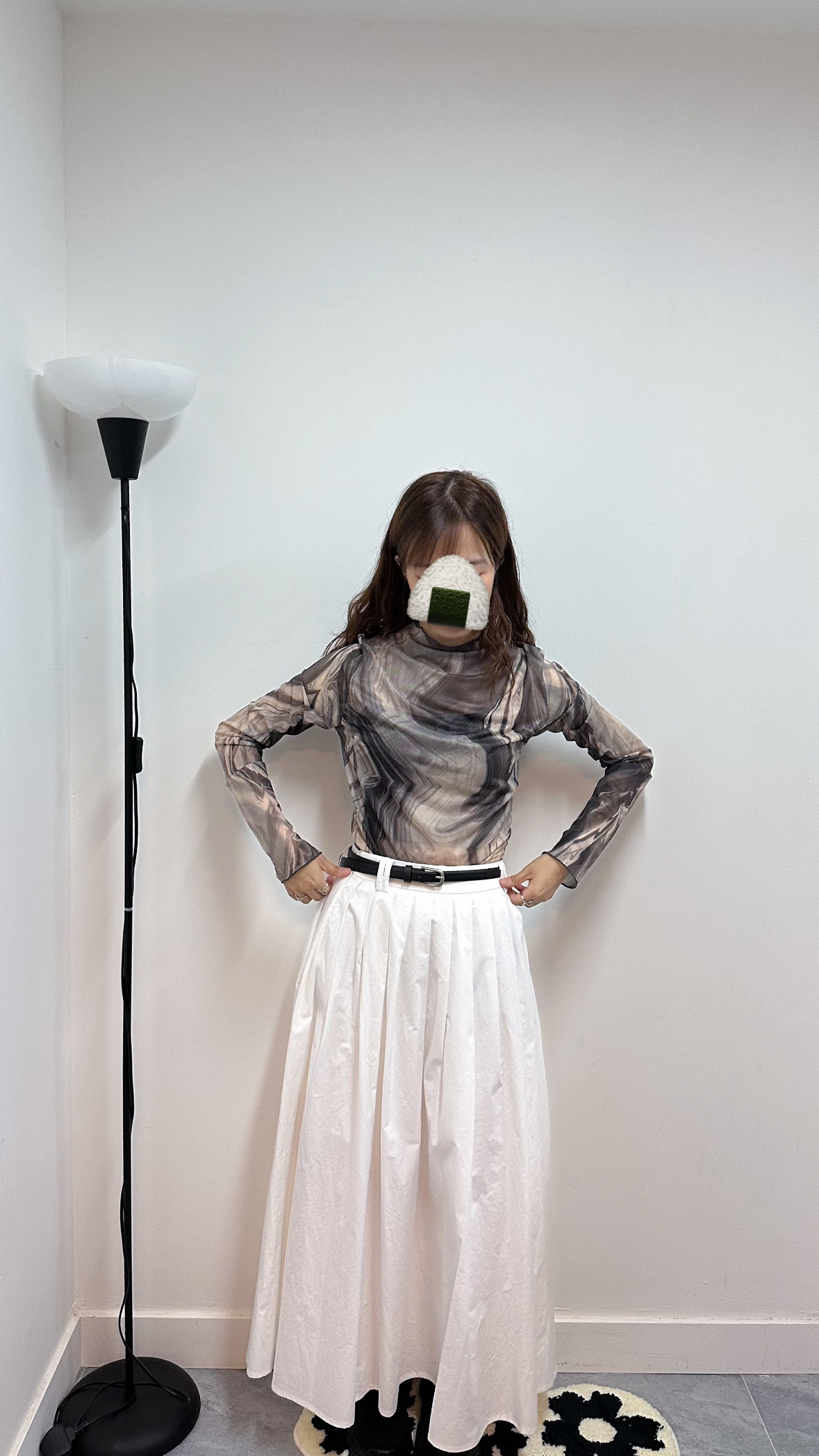 雲石紋透紗內搭