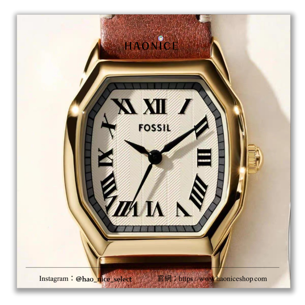 【HAO NICE】100%正品 FOSSIL 美國精品🇺🇸 HARLOW 復古真皮八角形金屬女錶 手錶