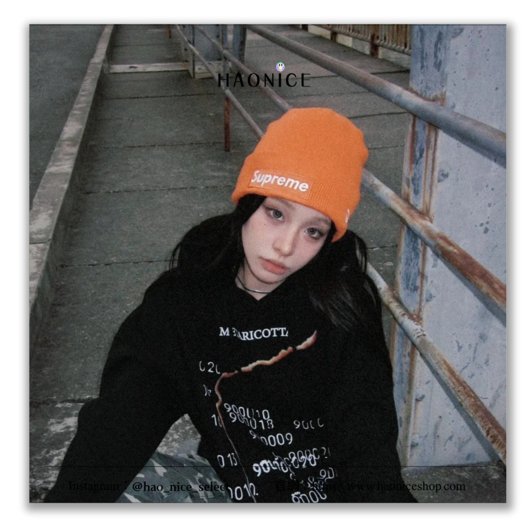 【HAO NICE】100%正品 SUPREME x NEW ERA 潮流精品🔥聯名款刺繡標誌毛帽 帽子