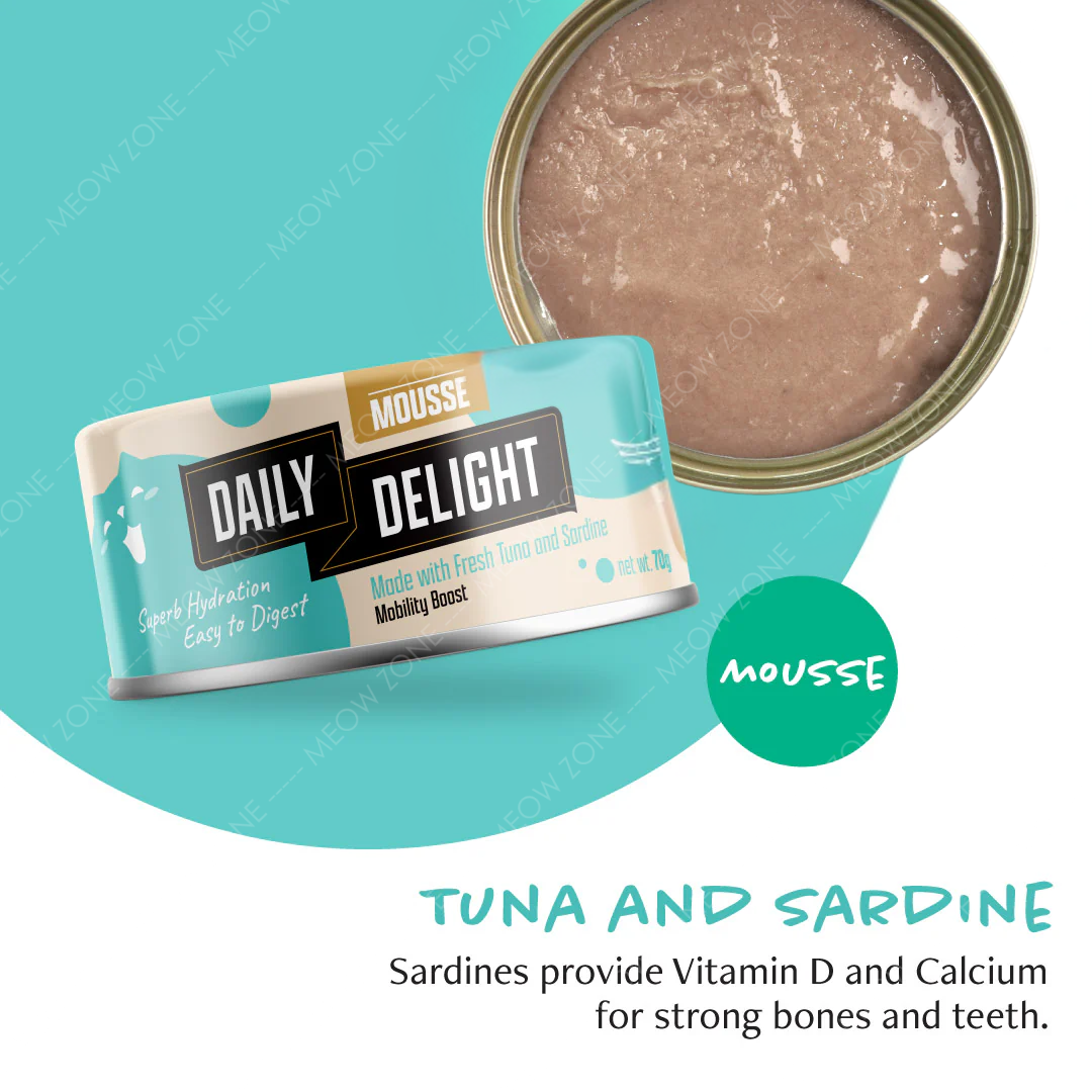 Daily Delight Mousee 營養慕絲主食罐 70g - 吞拿魚+沙丁魚