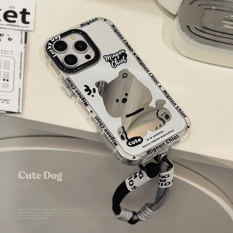 《02170》鏡面狗狗款手機殼(附掛繩)