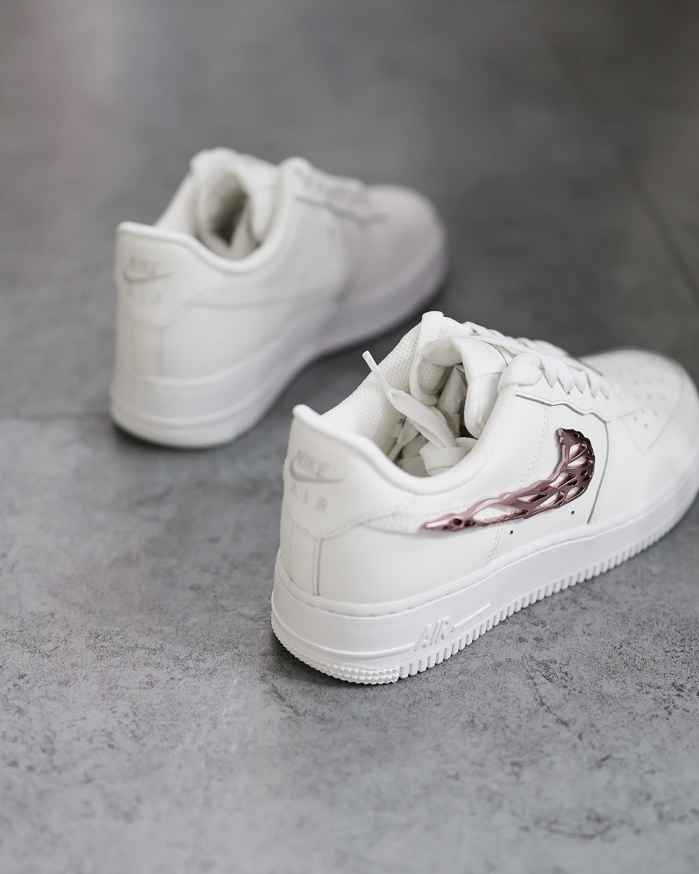 NIKE AIR FORCE 1 AF1 液態金屬玫瑰金粉Y2K IF1686-161
