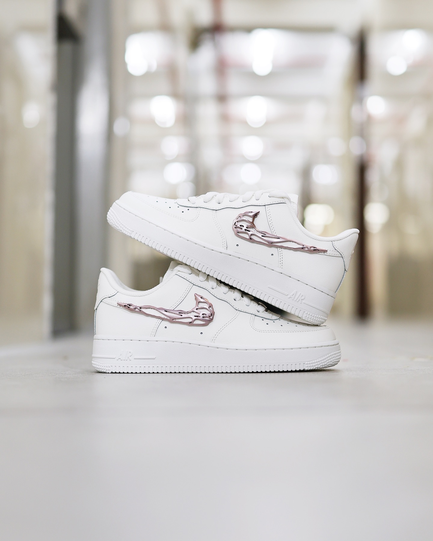 NIKE AIR FORCE 1 AF1 液態金屬玫瑰金粉Y2K IF1686-161