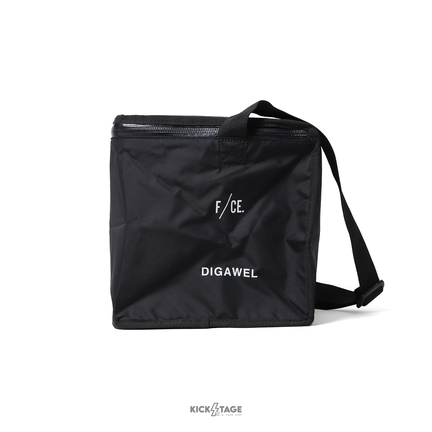 <特價不退換> F/CE × DIGAWEL VINYL COOLER BAG 黑 聯名款 防水拉鍊 可調節背帶 唱片收納袋 保溫袋【10THFDW002】