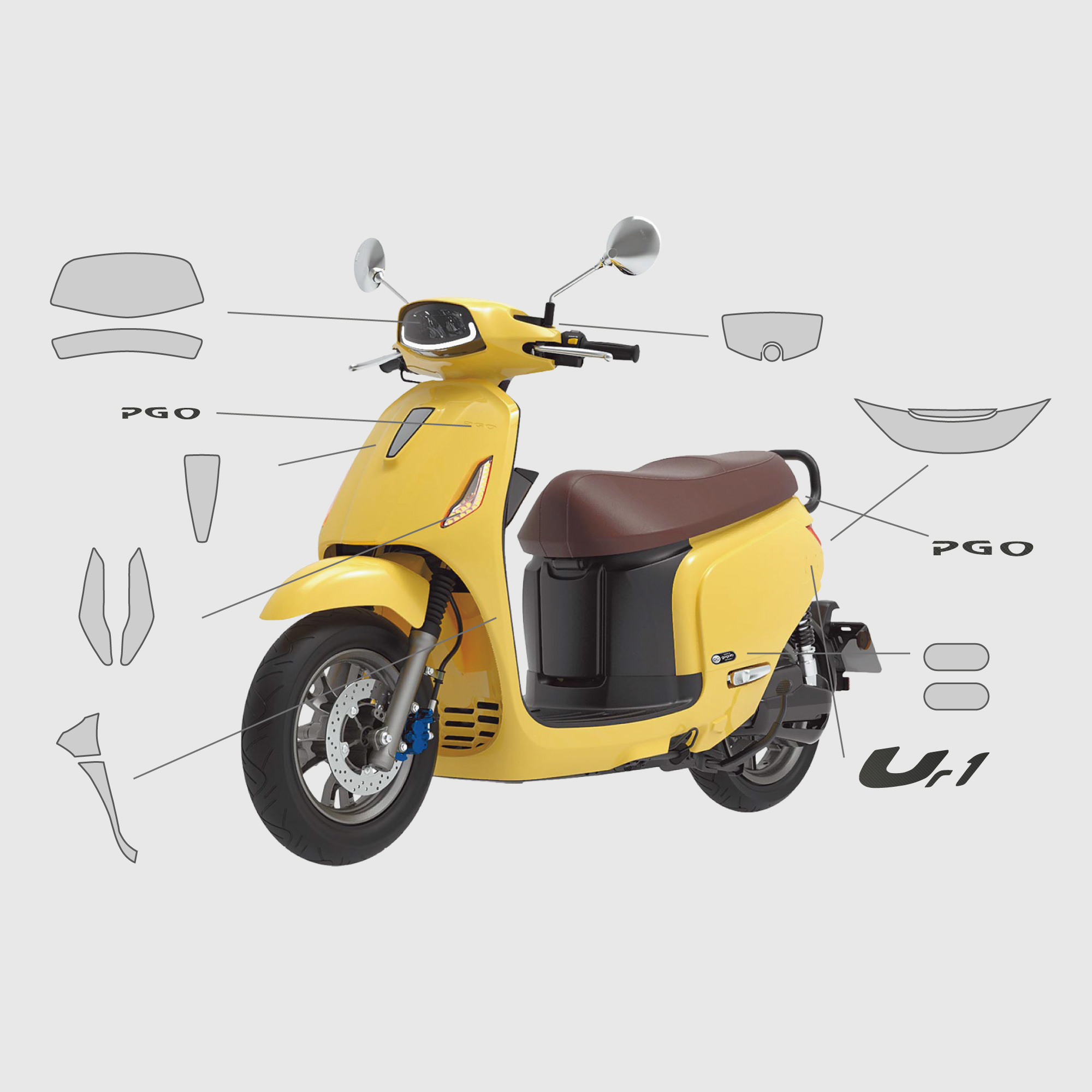 PGO Ur1/Ur1+｜3M頂級犀牛皮保護膜