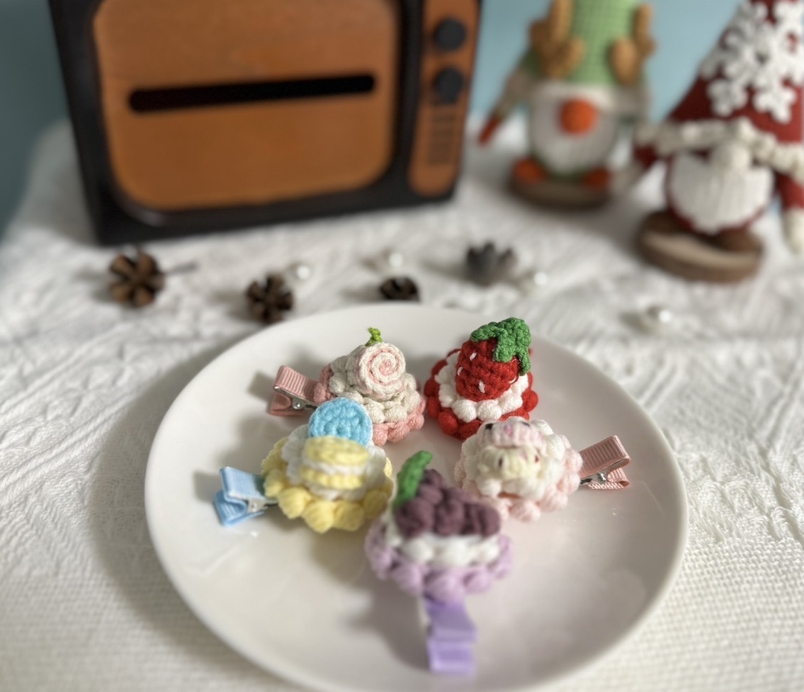 彰化分會｜手工編織蛋糕髮夾-樣式隨機出貨-2個