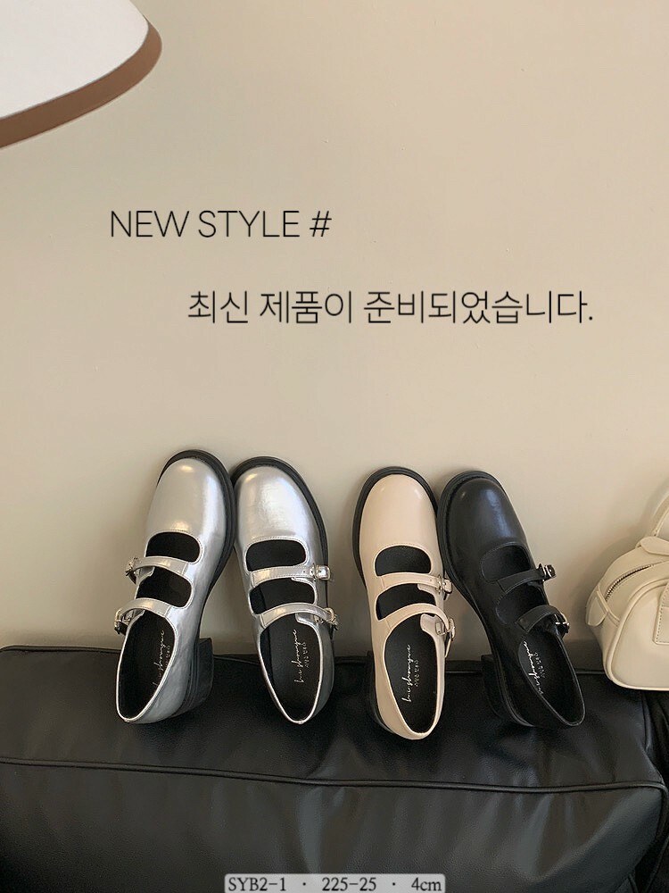 SYB2-1韓國復古雙扣瑪莉珍小皮鞋